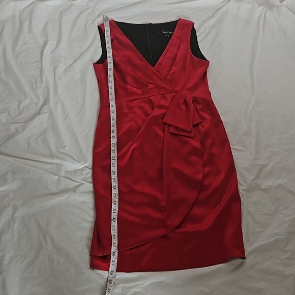 Nanette Lepore Women's V-neck Wrap Dress With Matching Pair Of Earrings 8 Red - Picture 10 of 16